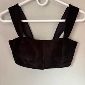ALO Yoga Black Corduroy Crop Top